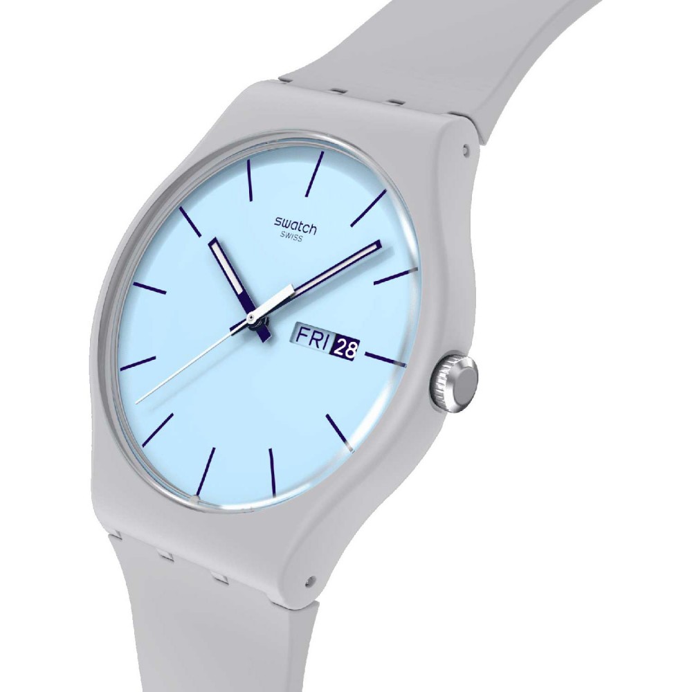 SWATCH BLUEBERRY  SKY Unisex Ρολόι Γκρι Λουράκι Σιλικόνης SO29M702