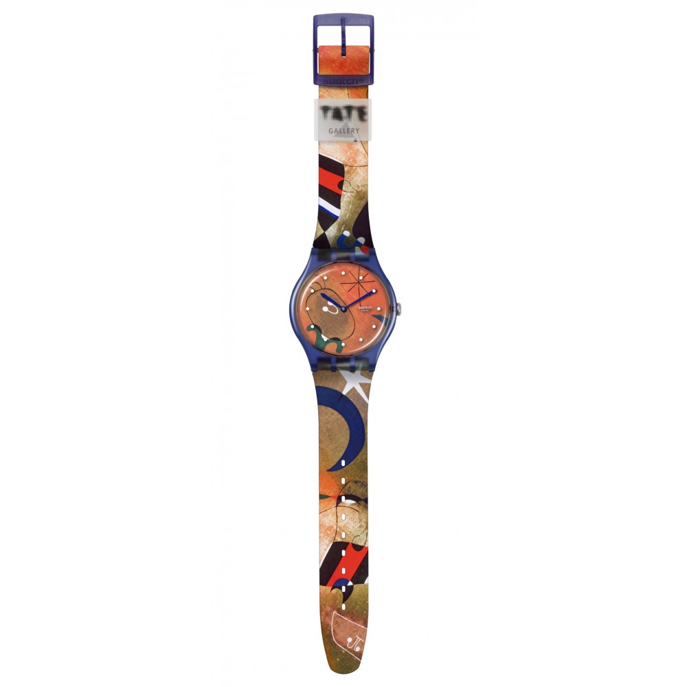 SWATCH MIRO'S WOMEN & BIRD IN THE MOONLIGHT Ρολόι Πολύχρωμο Λουράκι Σιλικόνης SO29Z136