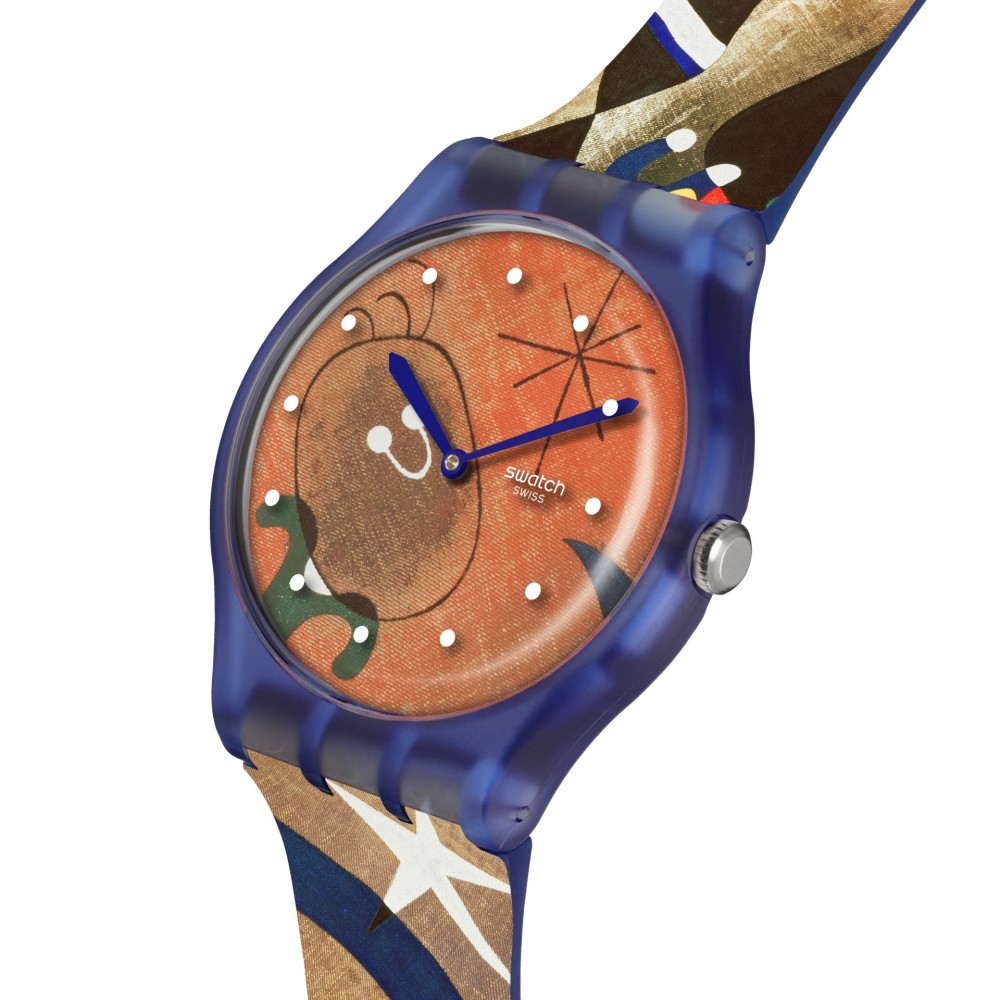 SWATCH MIRO'S WOMEN & BIRD IN THE MOONLIGHT Ρολόι Πολύχρωμο Λουράκι Σιλικόνης SO29Z136