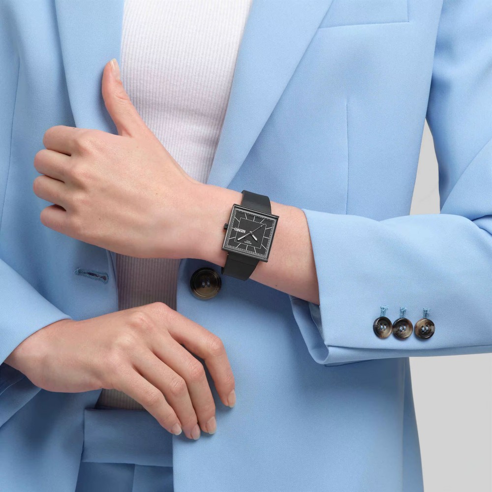 SWATCH WHAT IF…BLACKAGAIN? Ρολόι Unisex Μαύρο Βιολογικής Προέλευσης λουράκι SO34B701