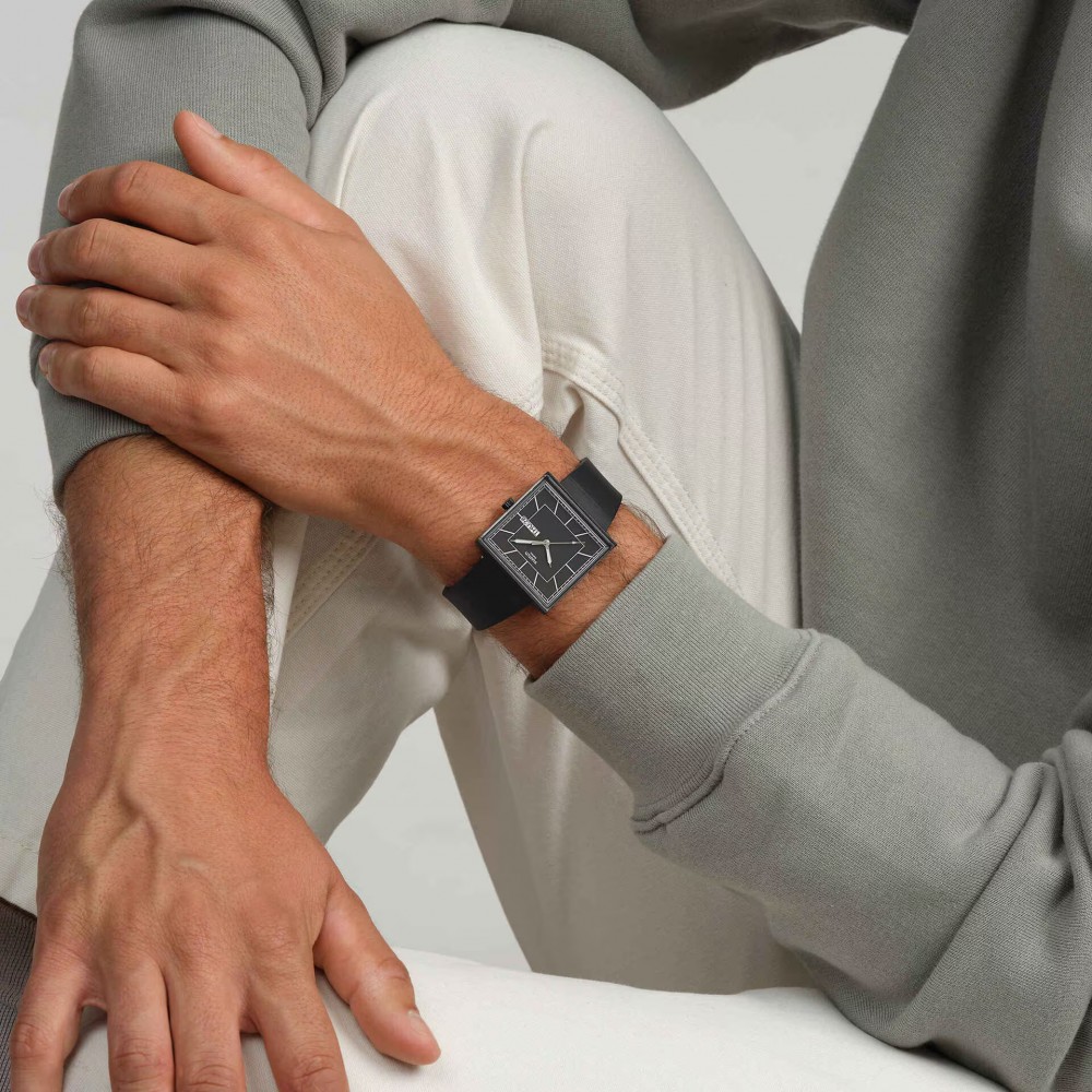 SWATCH WHAT IF…BLACKAGAIN? Ρολόι Unisex Μαύρο Βιολογικής Προέλευσης λουράκι SO34B701