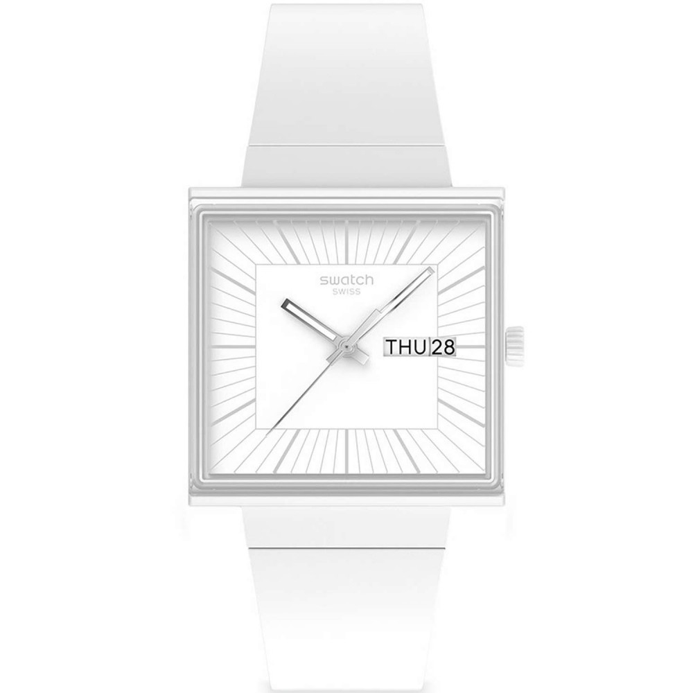 SWATCH WHAT IF…ALLWHITE? Ρολόι Unisex Λευκό Βιολογικής Προέλευσης λουράκι SO34W700