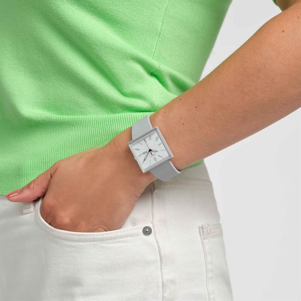 SWATCH WHAT IF…GRAY? Ρολόι Unisex Γκρι Βιολογικής Προέλευσης λουράκι SO34M700