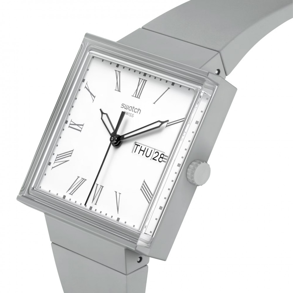 SWATCH WHAT IF…GRAY? Ρολόι Unisex Γκρι Βιολογικής Προέλευσης λουράκι SO34M700