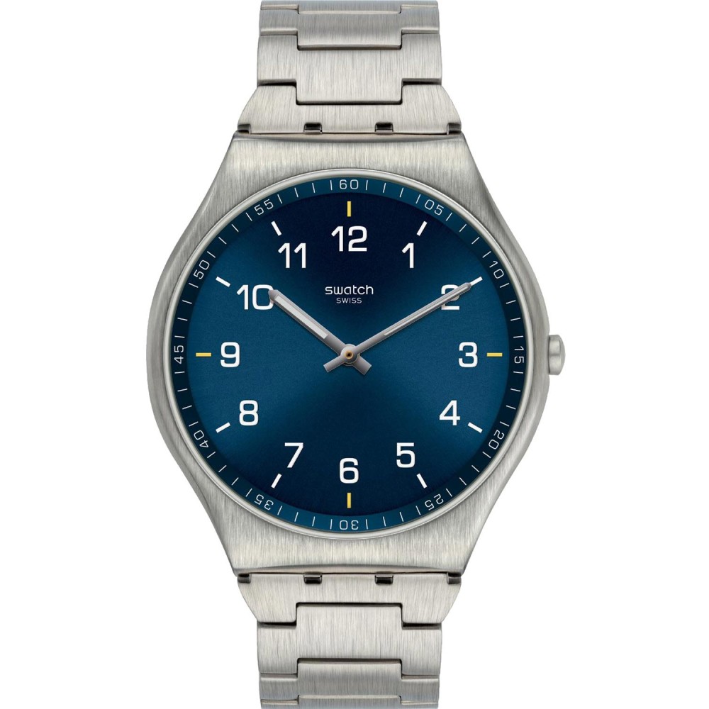 SWATCH SKIN SUIT BLUE Ρολόι unisex Ασημί Ανοξείδωτο Ατσάλι μπρασελέ SS07S106G
