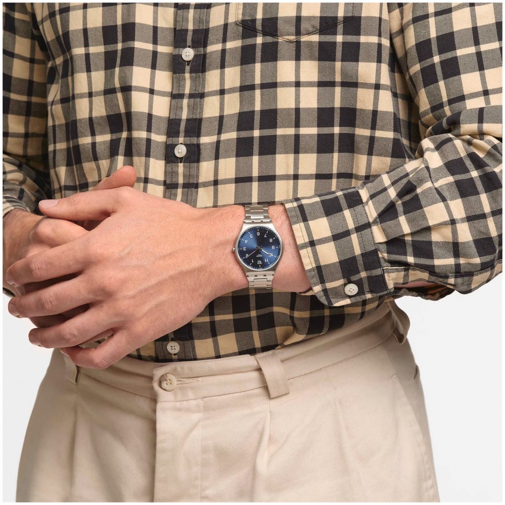 SWATCH SKIN SUIT BLUE Ρολόι unisex Ασημί Ανοξείδωτο Ατσάλι μπρασελέ SS07S106G