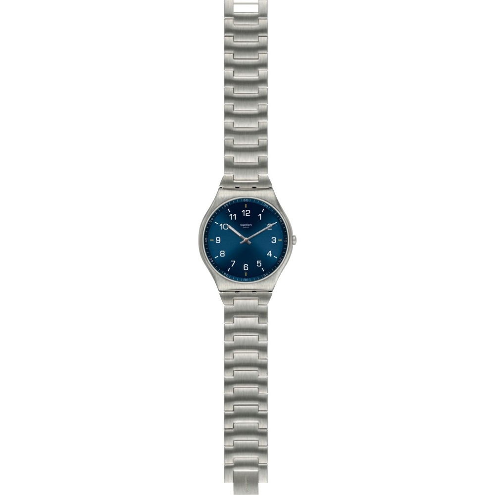 SWATCH SKIN SUIT BLUE Ρολόι unisex Ασημί Ανοξείδωτο Ατσάλι μπρασελέ SS07S106G