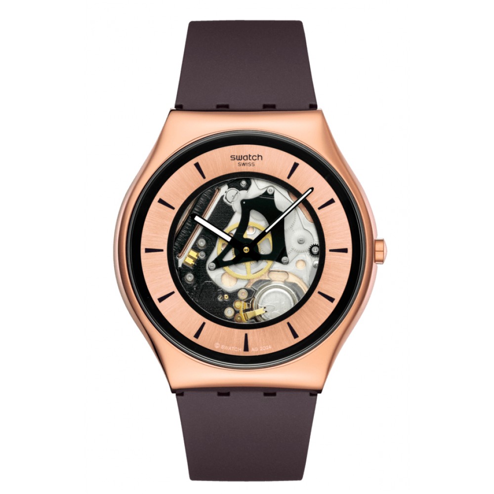 SWATCH COPPER FLAME Ρολόι Γυναικείο Μαύρο λουρί καουτσούκ SS07G107