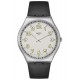 SWATCH BLACK HEPCAT Ρολόι unisex Μαύρο Δερμάτινο λουράκι SS07S134