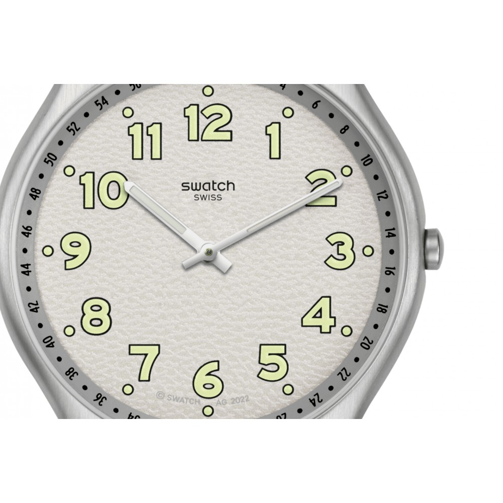 SWATCH BLACK HEPCAT Ρολόι unisex Μαύρο Δερμάτινο λουράκι SS07S134