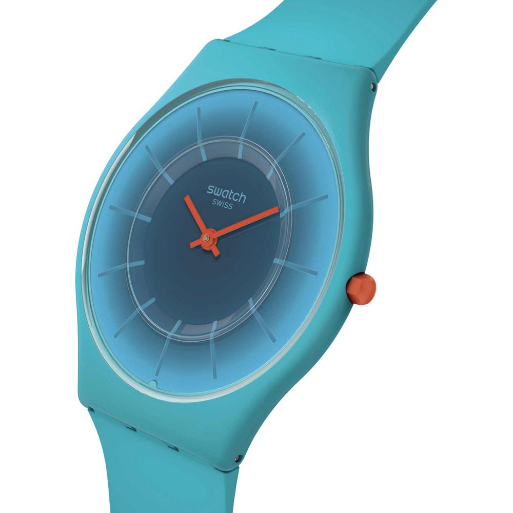 SWATCH RADIANTLY TEAL Ρολόι Τιρκουάζ Λουράκι Σιλικόνης SS08N114