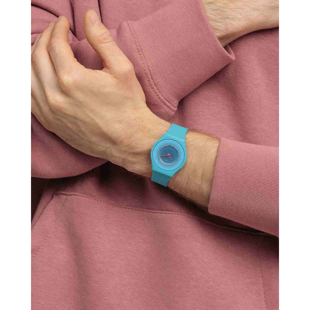 SWATCH RADIANTLY TEAL Ρολόι Τιρκουάζ Λουράκι Σιλικόνης SS08N114