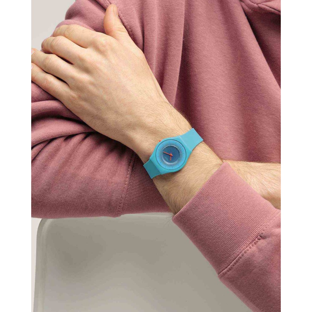 SWATCH RADIANTLY TEAL Ρολόι Τιρκουάζ Λουράκι Σιλικόνης SS08N114