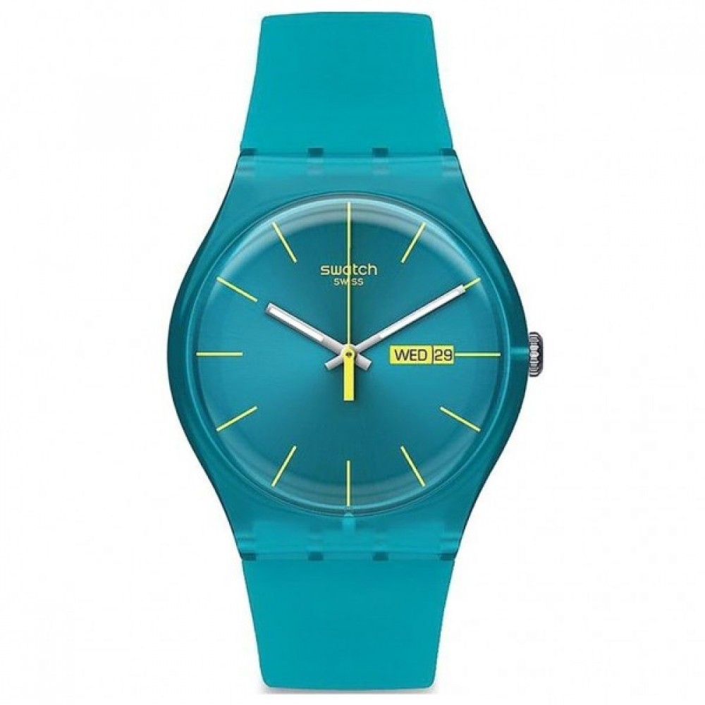 SWATCH TURQUOISE REBEL Μπλε Λουράκι Σιλικόνης SUOL700