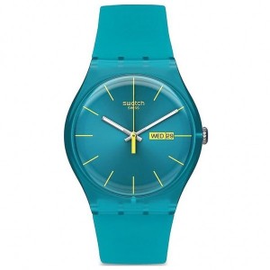 SWATCH TURQUOISE REBEL Μπλε Λουράκι Σιλικόνης SUOL700