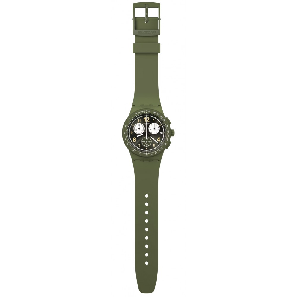 SWATCH NOTHING BASIC ABOUT GREEN Unisex Ρολόι Πράσινο Λουράκι Σιλικόνης SUSG406