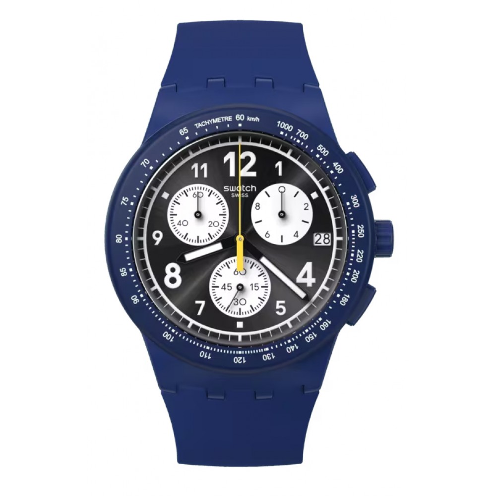 SWATCH NOTHING BASIC ABOUT BLUE Unisex Watch Blue Silicone Strap SUSN418
