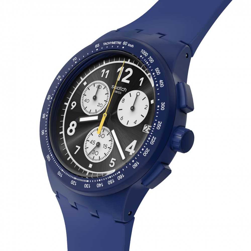 SWATCH NOTHING BASIC ABOUT BLUE Unisex Watch Blue Silicone Strap SUSN418