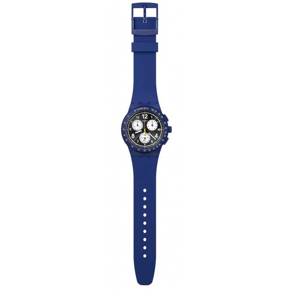 SWATCH NOTHING BASIC ABOUT BLUE Unisex Watch Blue Silicone Strap SUSN418