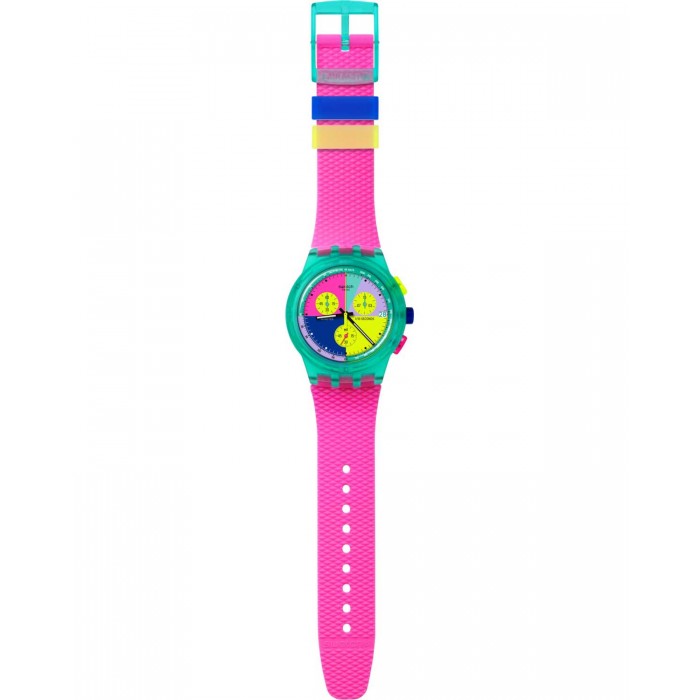 SWATCH NEON FLASH ARROW Unisex Ρολόι Ροζ Λουράκι Σιλικόνης SUSG408