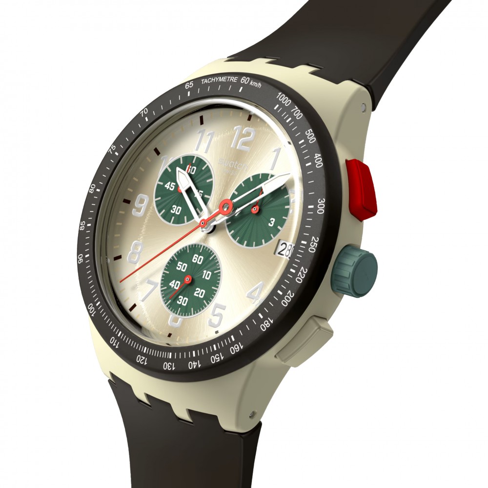 SWATCH OBSIDIAN INK Ρολόι Χρονογράφος Μαύρο Λουράκι Σιλικόνης SUST402