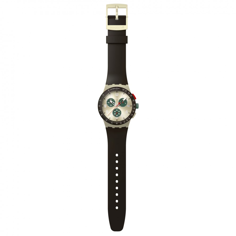 SWATCH OBSIDIAN INK Ρολόι Χρονογράφος Μαύρο Λουράκι Σιλικόνης SUST402