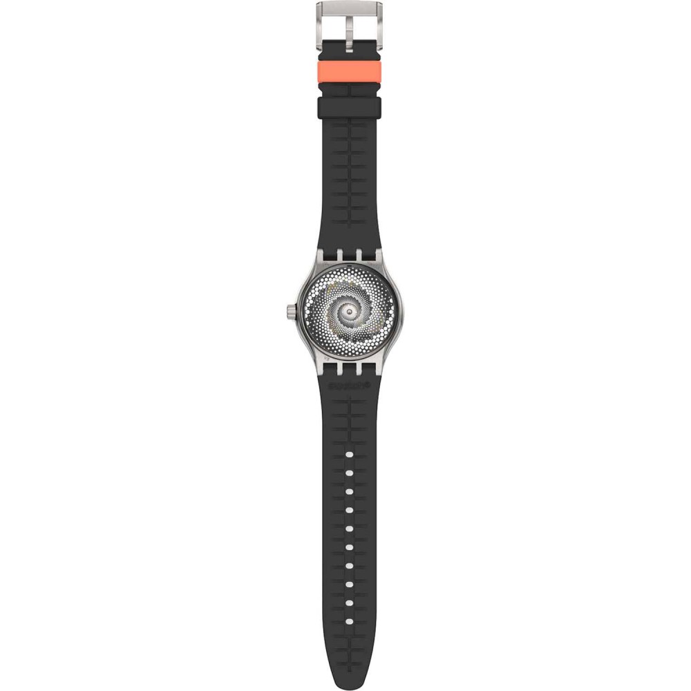  SWATCH CONFIDENCE 51 Automatic Ρολόι Ανδρικό Μαύρο Δερμάτινο Λουράκι SY23S413