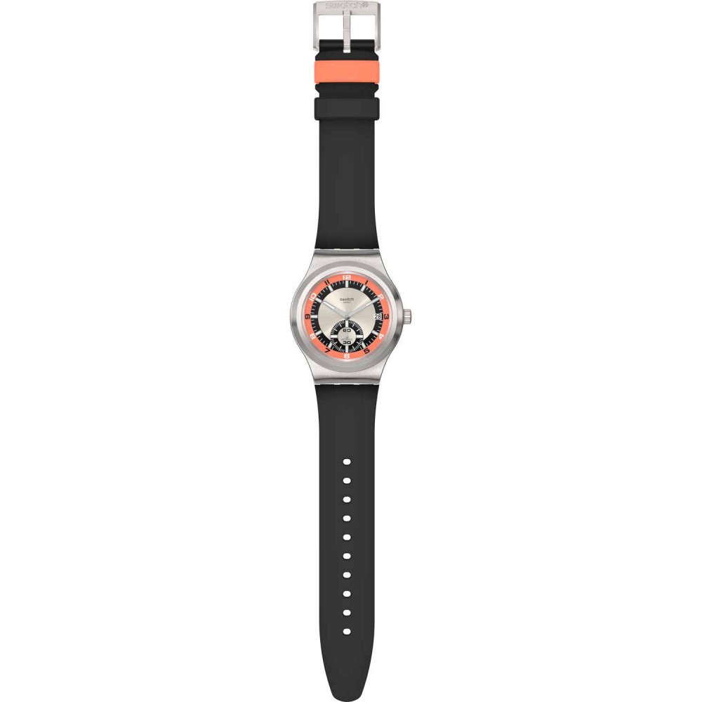  SWATCH CONFIDENCE 51 Automatic Ρολόι Ανδρικό Μαύρο Δερμάτινο Λουράκι SY23S413