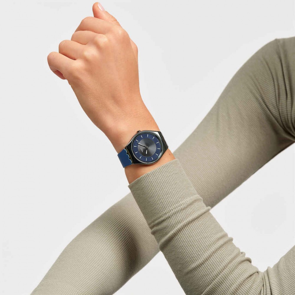 SWATCH DUET AT DUSK Ρολόι Γυναικείο Μπλε λουράκι σιλικόνης SYXB108