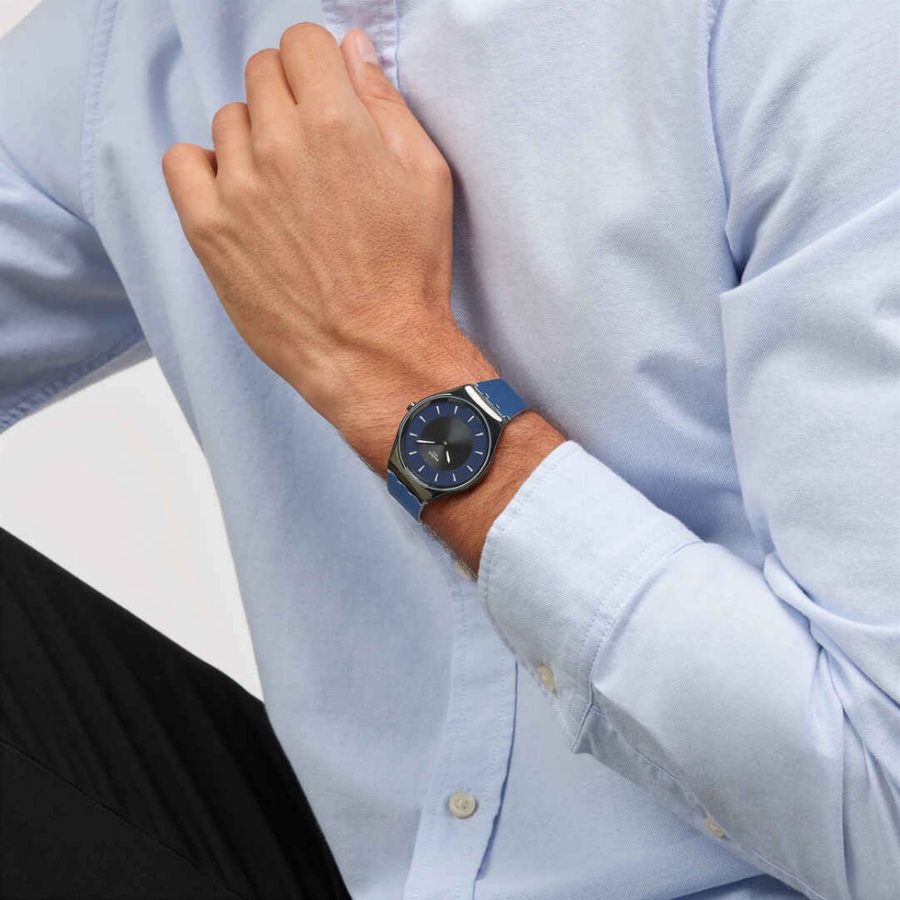 SWATCH DUET AT DUSK Ρολόι Γυναικείο Μπλε λουράκι σιλικόνης SYXB108