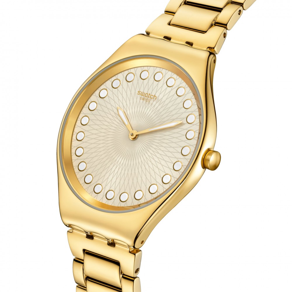 SWATCH BUBBLY AND BRIGHT Ρολόι Γυναικείο Επιχρυσωμένο Ανοξείδωτο Ατσάλι μπρασελέ SYXG126G