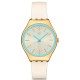SWATCH COCO HO BLU Ρολόι Γυναικείο Λευκό Δερμάτινο λουράκι SYXG127