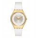 SWATCH PEARL GLEAM Ρολόι Γυναικείο Λευκό Δερμάτινο λουράκι SYXG128