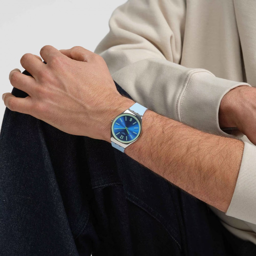 SWATCH MIDDAY SKY Ρολόι Γυναικείο Μπλε Καουτσούκ λουράκι SYXS156