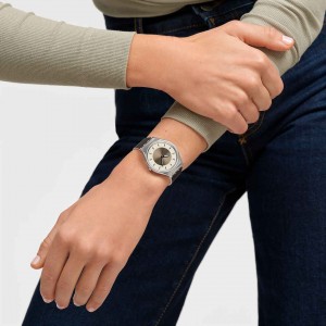 SWATCH HAZEL DELIGHT Ρολόι Γυναικείο Καφέ Λουράκι Σιλικόνης SYXS158
