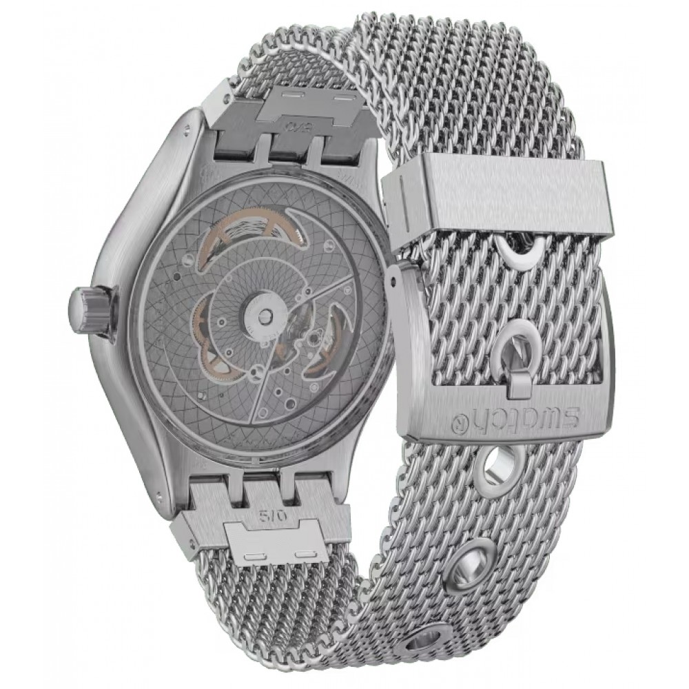 SWATCH SISTEM MECHE Ρολόι Αυτόματο Ασημί Ανοξείδωτο Ατσάλι μπρασελέ YIS418MB SMALL