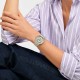  SWATCH MOCHA DREAM Automatic Ρολόι  Μπεζ Δερμάτινο Λουράκι YIS434