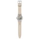  SWATCH MOCHA DREAM Automatic Ρολόι  Μπεζ Δερμάτινο Λουράκι YIS434