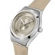  SWATCH MOCHA DREAM Automatic Ρολόι  Μπεζ Δερμάτινο Λουράκι YIS434