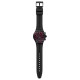 SWATCH CRIMSON MYSTIQUE Ρολόι Χρονογράφος Unisex Μαύρο Καουτσούκ Λουράκι YVB417