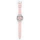 SWATCH POPPINGLY PINK Χρονογράφος Ρολόι Ροζ Καουτσούκ λουράκι  YVS532