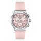 SWATCH POPPINGLY PINK Χρονογράφος Ρολόι Ροζ Καουτσούκ λουράκι  YVS532