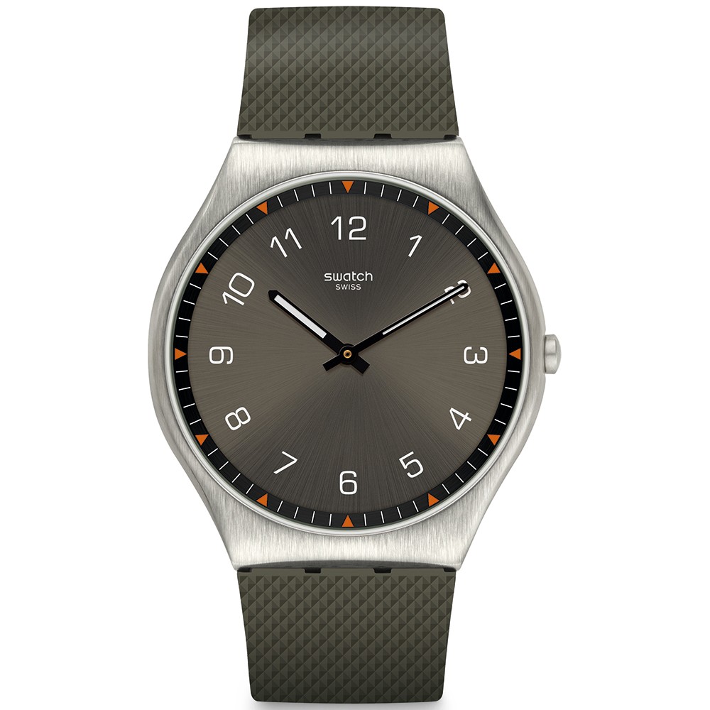 SWATCH SKINEARTH Χακί δερμάτινο λουρί SS07S103