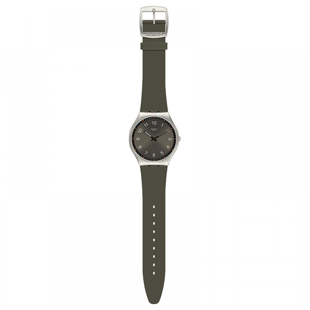 SWATCH SKINEARTH Χακί δερμάτινο λουρί SS07S103