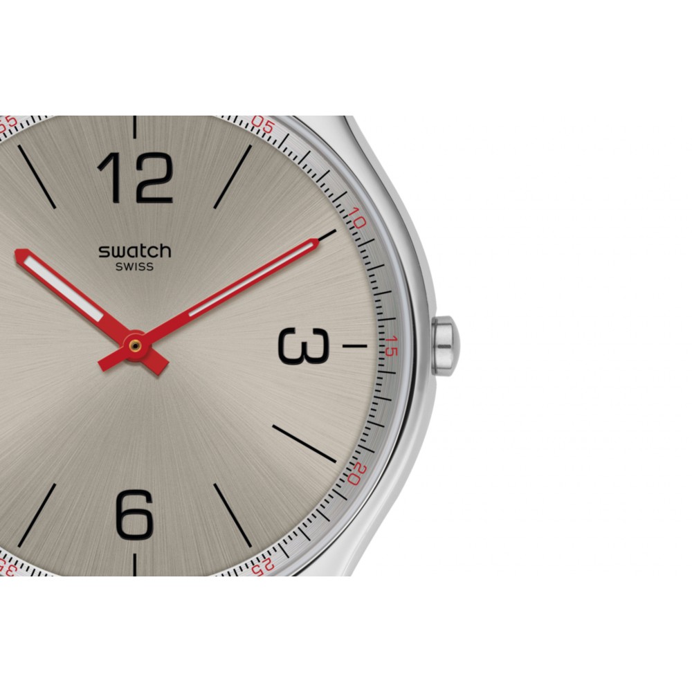 SWATCH SKINMETAL Μαύρο δερμάτινο λουρί SS07S104