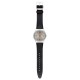 SWATCH SKINMETAL Μαύρο δερμάτινο λουρί SS07S104