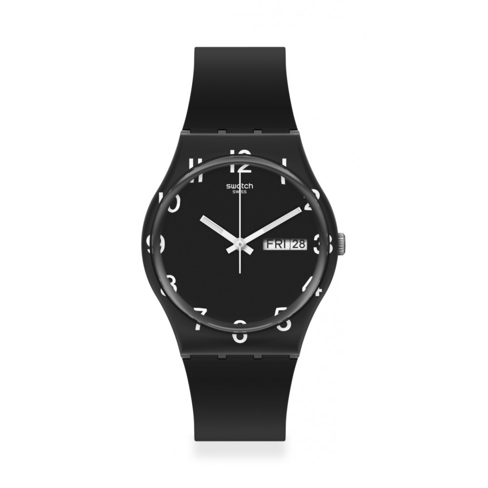 SWATCH Over Black Μαύρο KIαουτσούκ λουράκι GB757