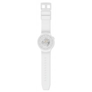 SWATCH BIG BOLD ΝΕΧΤ C-WHITE Ρολόι Λευκό Πλαστικό Λουράκι βιολογικής προέλευσης SB03W100
