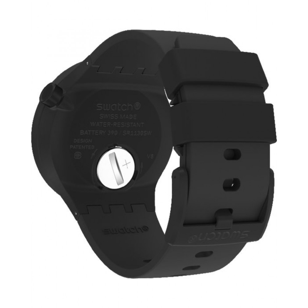 SWATCH BIG BOLD C-BLACK Ρολόι Μαύρο Πλαστικό Λουράκι βιολογικής προέλευσης SB03B100