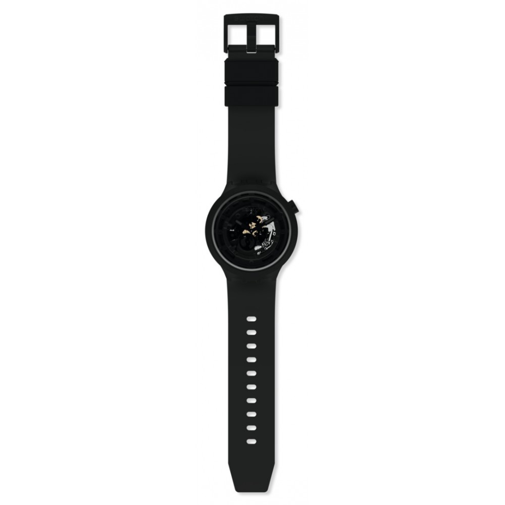SWATCH BIG BOLD C-BLACK Ρολόι Μαύρο Πλαστικό Λουράκι βιολογικής προέλευσης SB03B100
